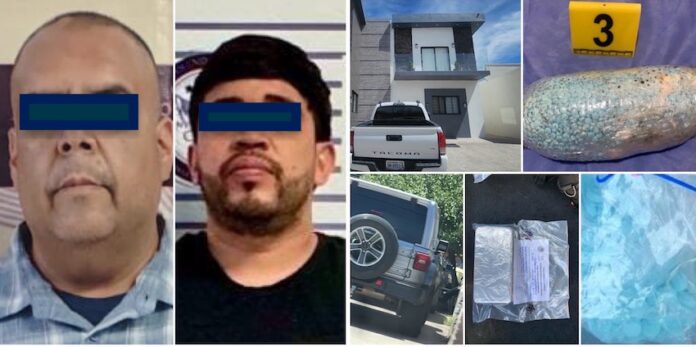 #Nogales En cateos caen sujetos con arma de fuego y pastillas de fentanilo; se aseguraron además dos vehículos y teléfonos celulares.
