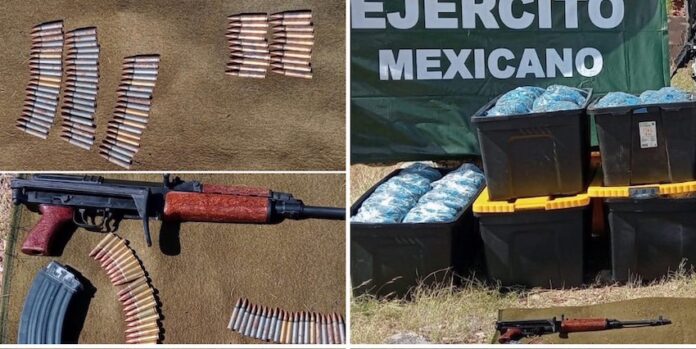 #Nogales Aseguran droga y un fusil de asalto; hallazgo durante patrullajes de prevención por rumbo de la colonia Zona Industrial, de Nogales.