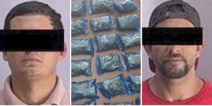 #SLRC Dos sujetos detenidos en posesión de droga; Edgar “N” y Martín “N”, de 28 y 38 años de edad, respectivamente, de SLRC.