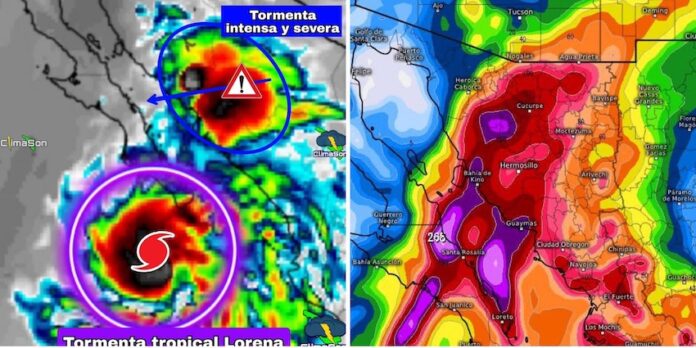 ‘Lorena’ se convertirá mañana en huracán categoría 1; esta tarde se localiza a 350 km al sur-sureste de Cabo San Lucas; el sábado estaría tocando las costas de Sonora.