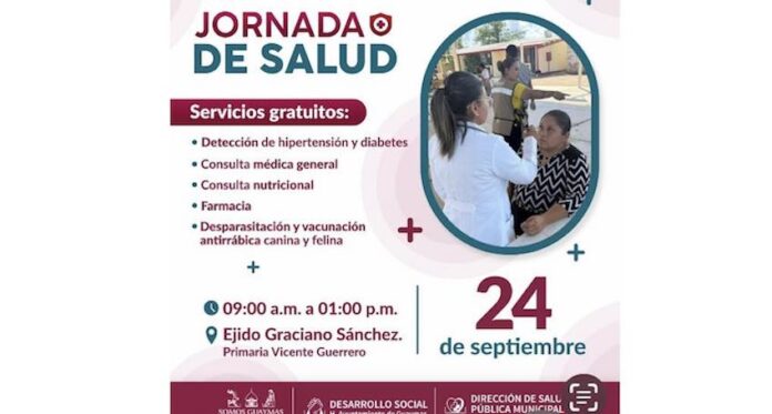 #Guaymas Tendrán Jornada de salud familias del ejido Graciano Sánchez; para continuar trabajando por el bienestar de las familias y la prevención de enfermedades.