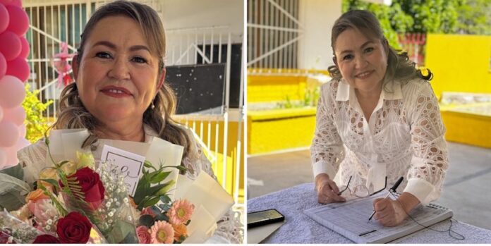 #Empalme Despiden a la Maestra Ernestina 'Tina' Vázquez López; recibe emotivo y merecido homenaje por su jubilación, tras 42 años de servicio, en el Kinder Benito Juárez.