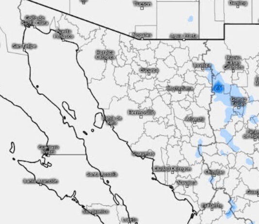 Hoy podrían generarse algunas lloviznas sobre municipios limítrofes con Chihuahua