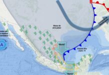 Frente frío No. 11 originará hoy descenso en la temperatura