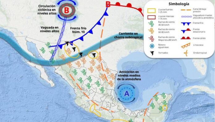 #Hermosillo  Se prevé la aproximación de un nuevo frente frío durante el 28 de octubre; generando un descenso en las temperaturas, así como rachas de viento moderadas en el noroeste del estado.