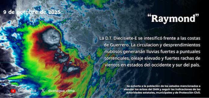 Refuerzan acciones de alertamiento y vigilancia ante desarrollo de Raymond y otros sistemas; se exhorta a la población en general a extremar precauciones ante lluvias, vientos y oleaje.