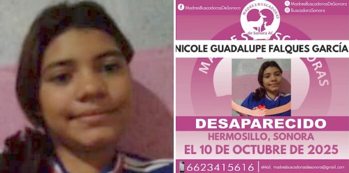 #Hermosillo Jovencita está desaparecida en Hermosillo; desde hace 5 días nada se sabe del paradero de Nicole Guadalupe, de 14 años de edad; su familia está desesperada.