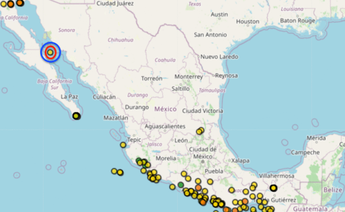 Vuelve a temblar frente a las costas de Guaymas, anoche; sismo que tuvo su epicentro en aguas del Golfo de California, a 11.1 kilómetros de profundidad