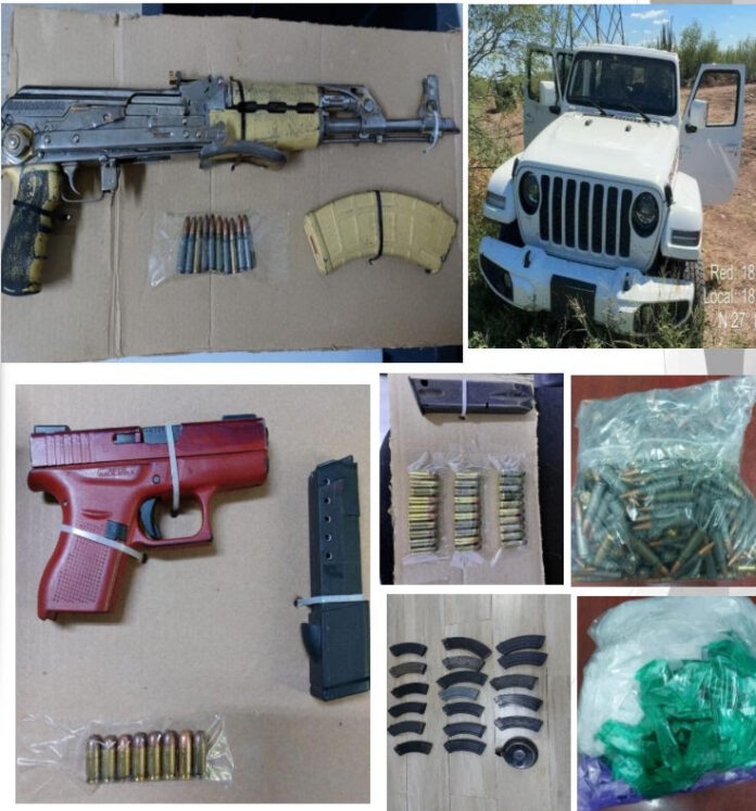 #Hermosillo Decomisan más de 5 millones de dosis de droga y detienen a más de 120 personas; además aseguran vehículos, arsenal de armas, cartuchos y cargadores, en operativos del 13 al 19 de octubre en Sonora.