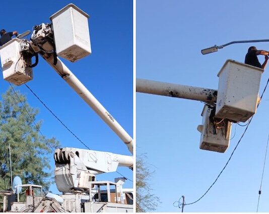 Rehabilita el Ayuntamiento de Guaymas luminarias de las comunidades de Palo Verde y Punta de Agua