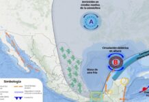 Para hoy cielos mayormente despejados sin probabilidad de lluvia