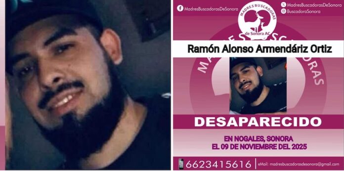 #Nogales Privan de la libertad a joven nogalense; Ramón Alonso, de 28 años de edad, es buscado por sus familiares.