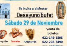 Invitan a desayuno buffet a beneficio de la parroquia ‘Nuestra Señora de Guadalupe’