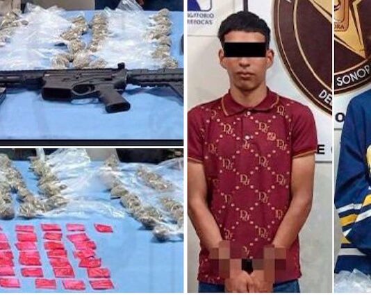 Aseguran droga, arma y detienen a dos personas