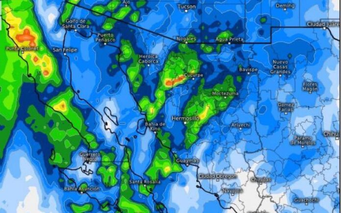 #Hermosillo Pronostican rachas de viento hasta de 65 km/h; río atmosférico y corriente de chorro generarán decenso en la temperatura y ligeras lluvias.