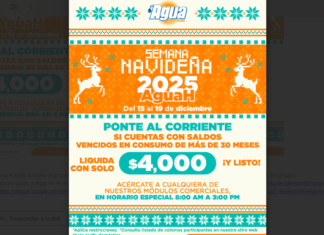 Anuncia Agua de Hermosillo la Semana Navideña con grandes descuentos en tarifa doméstica