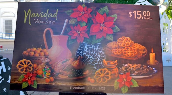Dan Toño Astiazarán y Servicio Postal Mexicano circulación a estampilla 'Navidad Mexicana'; el Presidente Municipal conmemoró las fiestas decembrinas con la cancelación oficial e inicio de circulación de la estampilla “Navidad Mexicana”.