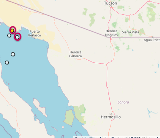 Tembló dos veces en Puerto Peñasco, hoy