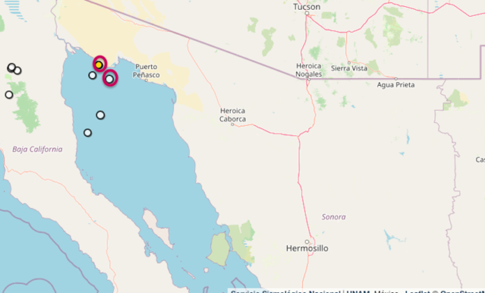 Tembló dos veces en Puerto Peñasco, hoy; uno de estos sismos tuvo magnitud de 4.0 grados, informa el SSN.