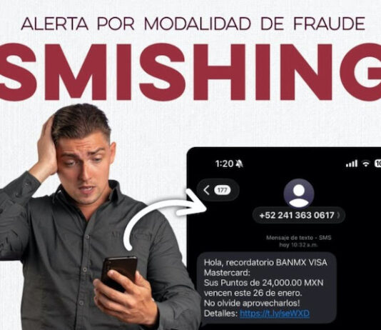 Emiten alerta preventiva por mensajes SMS falsos que suplantan a bancos