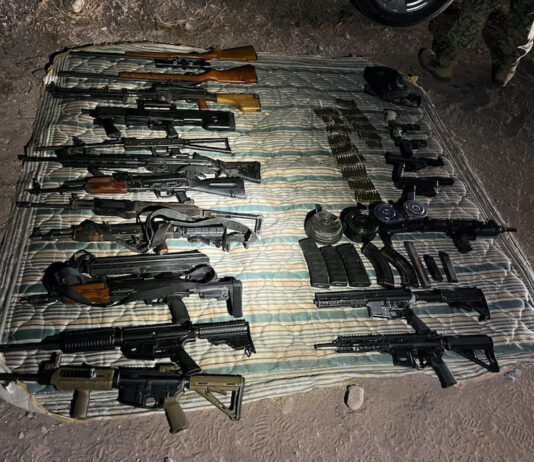 Aseguran arsenal de alto poder en Navojoa