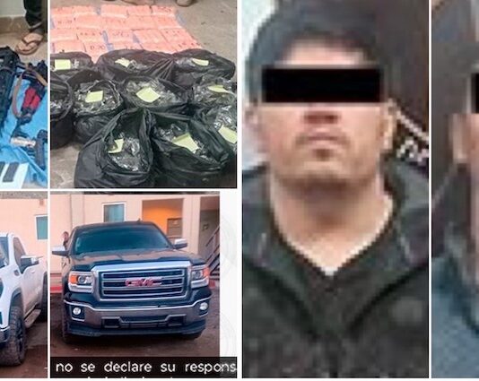 En Bácum capturan a dos sujetos con armas y droga