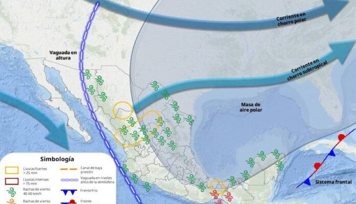 Nuevo frente frío podría estar generando caída de aguanieve o nieve; se espera llegue para los días 23 y 24 de enero, con lluvias, fuertes vientos y descenso en la temperatura