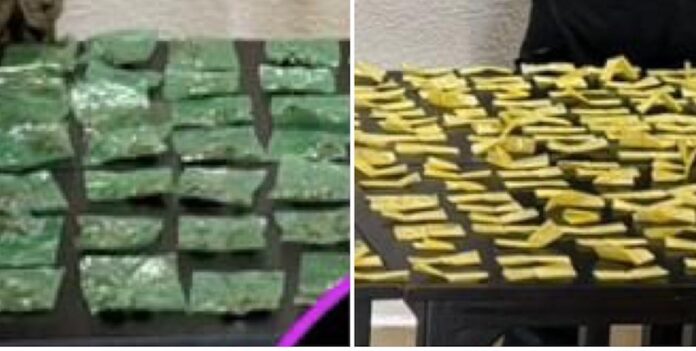 #Guaymas Recuperan mochila cargada con 344 dosis de droga en Loma Linda; fue tirada al suelo por una mujer que al notar la presencia de marinos y policías se dio a la fuga, en la calle Yucatán.