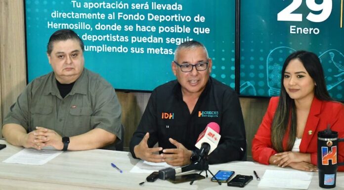 Invita Gobierno Municipal a formar parte del respaldo a deportistas hermosillenses; mediante la asistencia a la cena por el deporte “De la H para el Mundo”, el próximo jueves 29 de enero en la unidad deportiva Nacameri.
