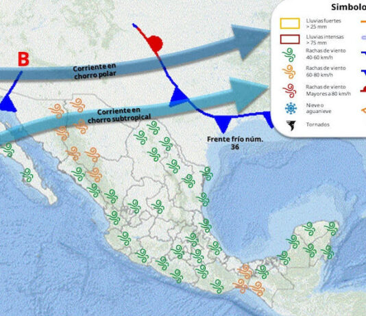 Frente frío núm. 37 mantendrá hoy desplazamiento sobre el noroeste de Sonora