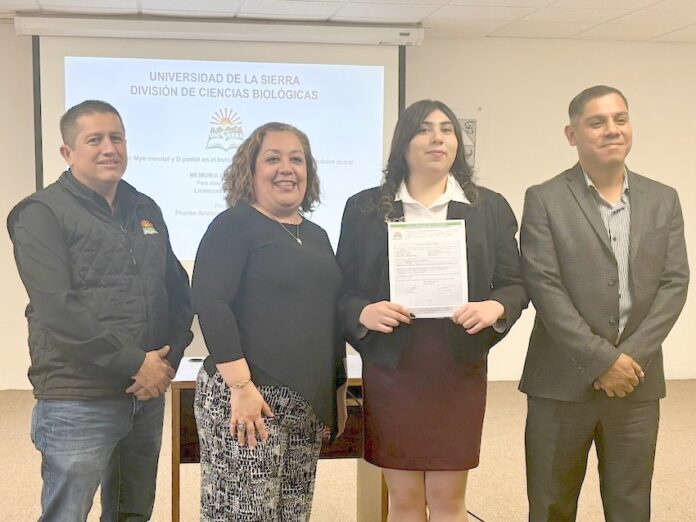 Egresada de Unisierra comprueba la presencia de compuesto clave en guamúchil para tratar la diabetes; investigación realizada bajo la dirección de un profesor investigador de la UES.