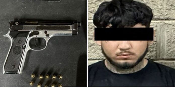 #Hermosillo Detienen a joven armado; Juan “N”, de 19 años de edad, fue sorprendido en Puerta del Rey.