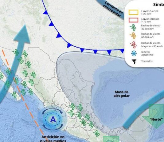 Probabilidad de lluvias ligeras aisladas durante la noche y madrugada del sábado