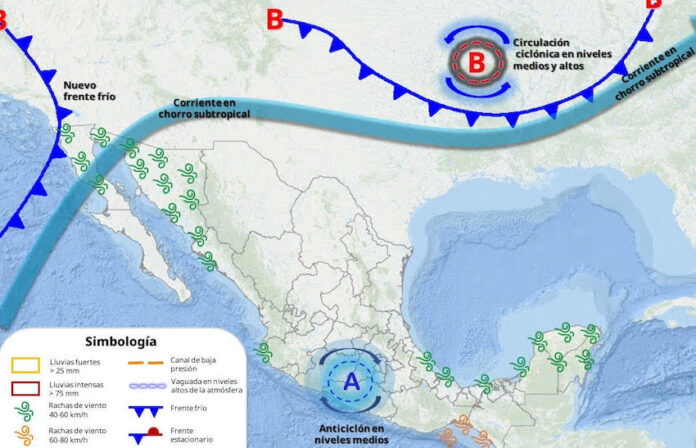 #Sonora Se mantienen probabilidades de lluvias moderadas y posible caída de nieve; por llegada de nuevo sistema invernal al noroeste del país.