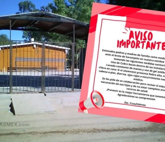 Implementan uso de cubrebocas en escuela de Empalme