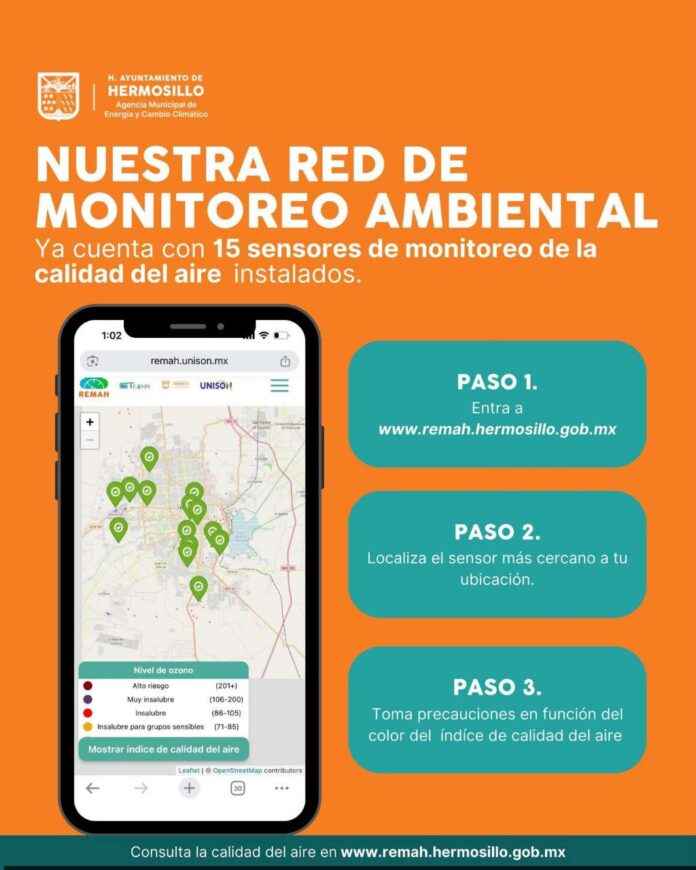 Incorpora Gobierno de Hermosillo nuevos sensores a la Red de Monitoreo Ambiental de Hermosillo (REMAH); otros 5 dispositivos están en fase de instalación, pruebas y calibración para próximamente ser incorporadas a la red.