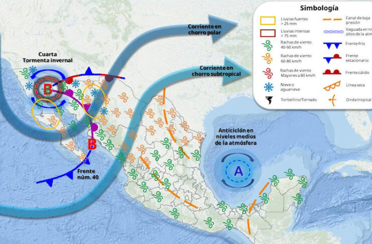 Cuarta tormenta invernal sobre el noroeste de Sonora