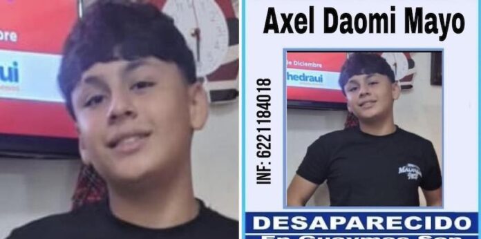 Desaparece jovencito de 14 años en Guaymas; Axel Daomi, salió desde ayer tarde de su casa y no ha regresado; sus familiares están muy preocupados.