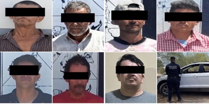 Detienen en Cajeme a siete narcomenudistas; hubo decomiso de droga y el aseguramiento de un carro con reporte de robo.