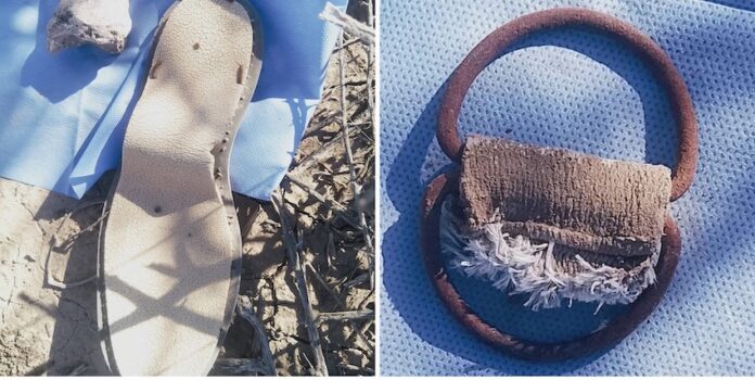 Hallan osamenta humana en un predio de Vícam; aquí algunas de las prendas localizadas junto a los restos.