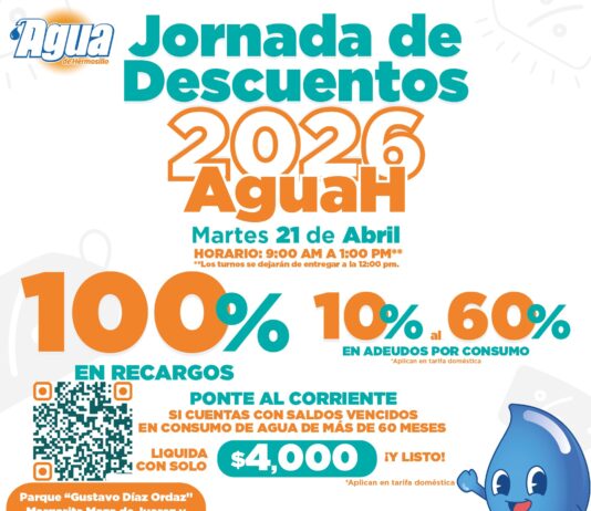 Apoya Agua de Hermosillo a deudores con Jornada de Descuentos este martes 21 en colonia Isabeles