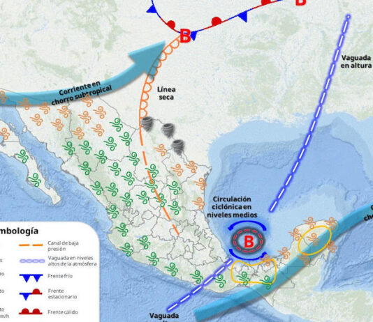 Se aproxima un sistema frontal al norte de México