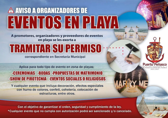 Exhortan a promotores de eventos en playa tramitar permiso municipal, se les pide cumplir con todos los requisitos previos.