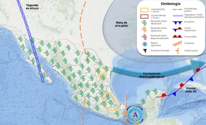 Se pronostica que un nuevo sistema frontal, con potencial de lluvia; se aproximará al norte de Sonora los días 10, 11 y 12 de abril, originando cielos mayormente nublados.