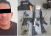 Capturan a sujeto en posesión de 5 armas de fuego, cartuchos y droga