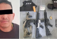 Capturan a sujeto en posesión de 5 armas de fuego, cartuchos y droga