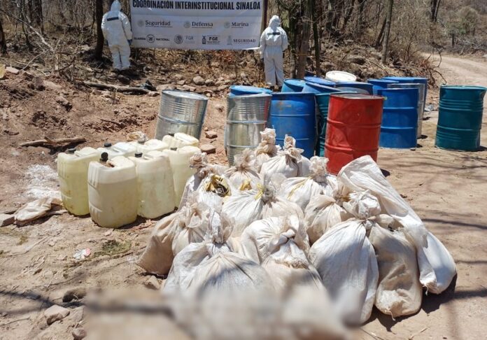 Localizan tres laboratorios clandestinos mas en Sinaloa; aseguraron más de 4 toneladas de metanfetamina, con afectación económica estimada a la delincuencia organizada asciende a más de 923 millones de pesos.