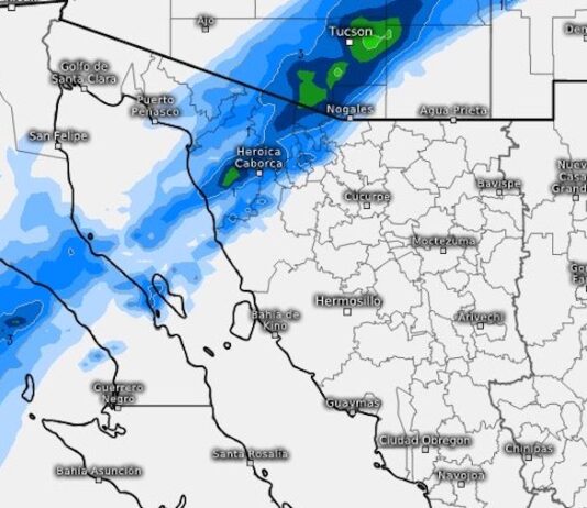 Probabilidad de lluvias aisladas sobre la región norte y noreste, hoy