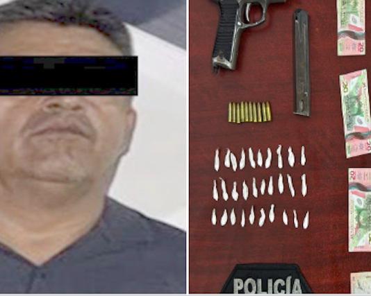Detienen a sujeto con droga y arma de fuego