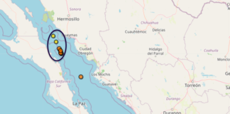 Enjambre de temblores frente a las costas de Guaymas